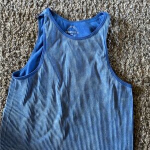 One Step Ahead Blue Ribbed Tank Top